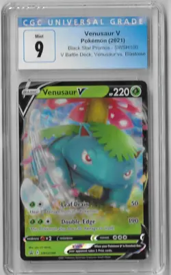 VENUSAUR V (2021) Pokemon Black Star Promos Full Art Holo SWSH100 CGC 9 Mint - Image 1