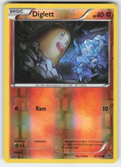 Diglett 36/124 Common Fates Collide Pokemon Reverse Holo Lightly Played - Image 1