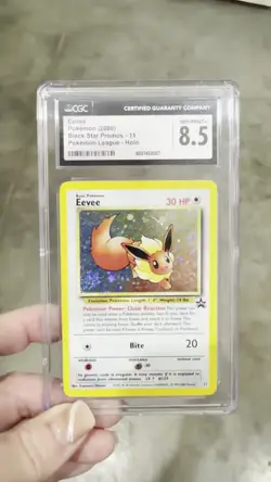 2000 BLACK STAR PROMOS POKEMON LEAGUE HOLO EEVEE #11 CGC 8.5 NM/MINT+ - Image 2