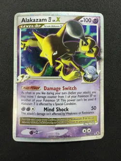 2009 POKEMON ALAKAZAM LV. X #103 RISING RIVALS PLATINUM ULTRA RARE HOLO MP - Image 1