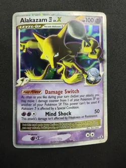 2009 POKEMON ALAKAZAM LV. X #103 RISING RIVALS PLATINUM ULTRA RARE HOLO MP - Image 3