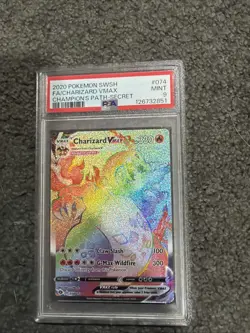 Pokemon Charizard VMAX Full Art #074 Champions Path Secret Rare PSA 9 Mint - Image 1