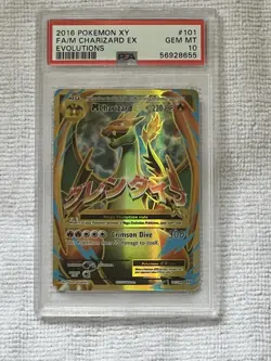 2016 Pokemon XY Full Art Mega M Charizard EX 101/108 Evolutions PSA 10 - Image 1