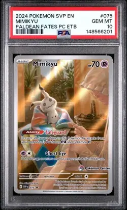 Mimikyu #075 Pokemon TCG 2024 Scarlet & Violet Promo POKEMON CENTER PSA 10 - Image 1