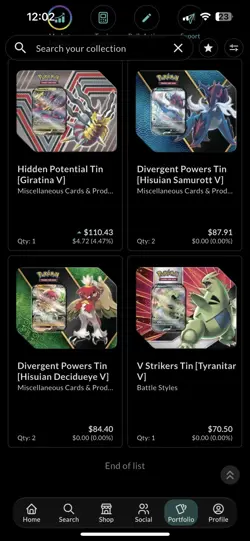 Pokemon TCG 6x Tins SEALED - Hidden Potential, Divergent Powers & V Strikers - Image 2