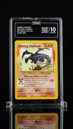 Pokemon Shining Charizard 107/105 Neo Destiny Secret Rare Holo TAG 10 Rank 3 - Image 1