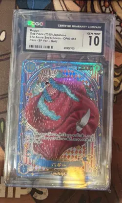 CGC 10 GEM MINT Buggy GOLD OP09-051 SP OP14 JP - Image 1