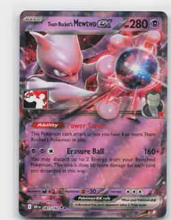 Team Rocket's Mewtwo ex 079/217 Prize Pack Series Cards Double Rare - Image 1