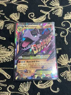 Mega M Aerodactyl EX Pokemon Card Holo Ultra Rare XY98 Black Star Promo - MP - Image 2