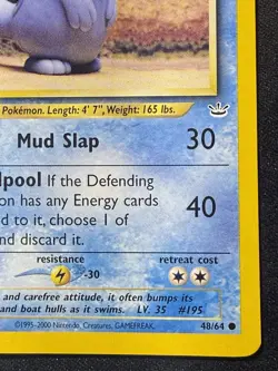 Pokemon TCG Quagsire Neo Revelation Card 48/64 WOTC Vintage Yuka Mori - Image 4