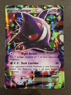Shiny Mega M Gengar EX XY166, Gengar EX, Pokemon TCG Cards - Image 5