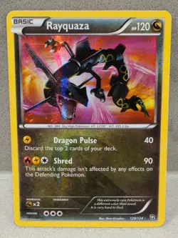 Dragons Exalted Rayquaza Secret Rare card 128/124 Holo Pokemon TCG - Image 1