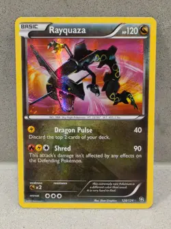 Dragons Exalted Rayquaza Secret Rare card 128/124 Holo Pokemon TCG - Image 2