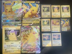 PIKACHU Pokemon Card Lot – 4 Jumbo Cards + 9 Pikachu Cards Collection - Image 1