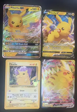 PIKACHU Pokemon Card Lot – 4 Jumbo Cards + 9 Pikachu Cards Collection - Image 2