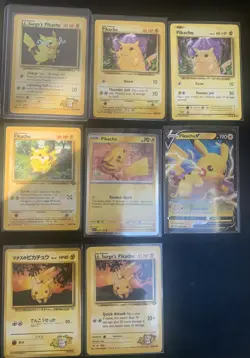 PIKACHU Pokemon Card Lot – 4 Jumbo Cards + 9 Pikachu Cards Collection - Image 3