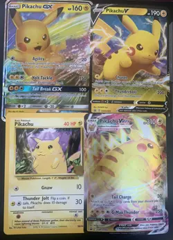 PIKACHU Pokemon Card Lot – 4 Jumbo Cards + 9 Pikachu Cards Collection - Image 4