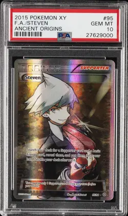 2015 POKEMON XY ANCIENT ORIGINS #95 FULL ART/STEVEN PSA 10 - Image 1