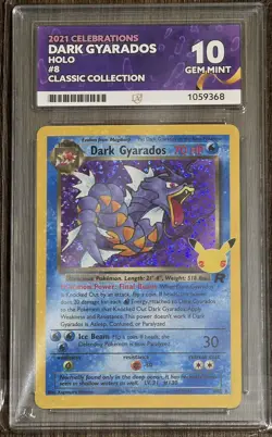 Dark Gyarados 8/82 Holo Celebrations Pokemon Classic Collection ACE Gem Mint 10 - Image 1