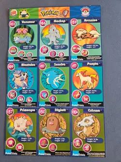 POKEMON 1ST MOVIE 1999 BURGER KING #3 MASTER TRAINER SET UNCUT 9 Card Sheet - Image 2