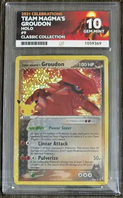 ACE 10 Team Magma’s Groudon 9/95 Holo Celebrations Classic Collection Pokemon - Image 1