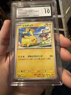 CGC 10 Pikachu 120/SV-P 2023 Sv-P Promo Gift Campaign Regular Japanese Pokemon - Image 1