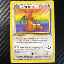 WOTC Dragonite 19/62 Fossil 1st Edition Pokemon TCG Rare 100HP 1999 MP - Image 1
