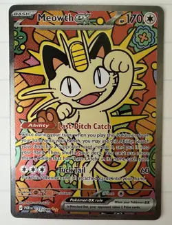 Meowth ex SAR 121/088 Perfect Order English Pokemon - Image 1