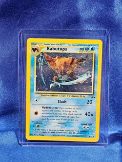Pokemon TCG Kabutops Neo Discovery Holo Card 6/75 Unlimited Rare LP - Image 1