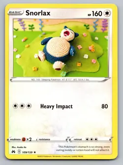 SNORLAX 109/159 ASAKO ITO RARE CROWN ZENITH POKEMON NM - Image 1
