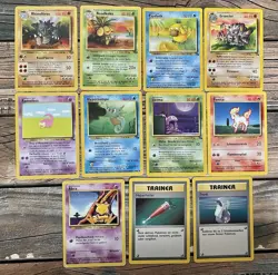 Pokemon German French HEAVY PLAY Lot x10 Base Set Jungle Fossil Vintage - Image 1
