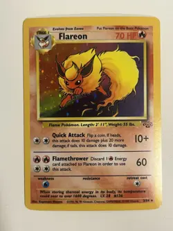 Flareon 3/64 Pokemon TCG Jungle Set Holo Rare - Image 1