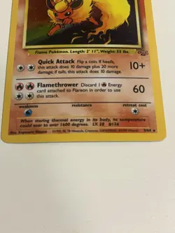 Flareon 3/64 Pokemon TCG Jungle Set Holo Rare - Image 3