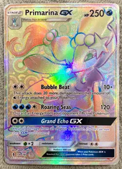 Pokemon Primarina GX 149/145 Guardians Rising Full Art Secret Rainbow Rare NM - Image 1