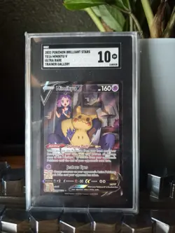 Pokemon Mimikyu V Ultra Rare Holo Brilliant Stars TG16/TG30 SGC 10 - Image 1