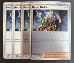 Boss's Orders 114/132 Uncommon Pokemon TCG Playset x4 2 RH 2 Non Holo MEG NM - Image 1