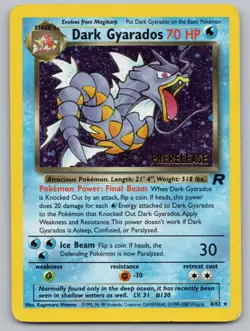 Dark Gyarados (Prerelease) 08/82 Holo Promo WoTC Promo Pokemon Holo HP - Image 1