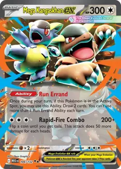 Mega Kangaskhan ex 104/132 Phantasmal Flames Double Rare Holo Pokemon NM - Image 1