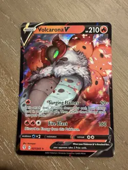 Pokemon Volcarona V #021/203 English Evolving Skies Rare - Image 1