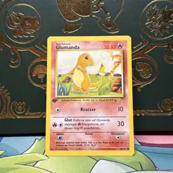 Pokemon TCG 1st Edition Base Set GERMAN Charmander (Glumanda) 46/102 MP - Image 1