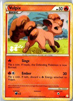 VULPIX 87/123 COMMON HEARTGOLD & SOULSILVER POKEMON TOKIYA MP - Image 1