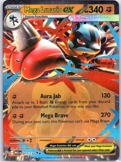 Mega Lucario ex 077/132 ME01: Mega Evolution - Pokemon Card - NM - Image 1