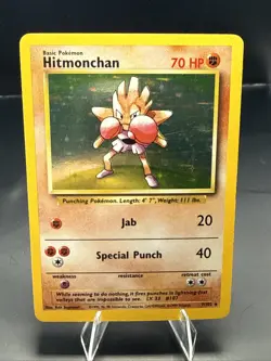 Pokemon TCG Hitmonchan Holo Rare Card Base Set 7/102 - Image 1