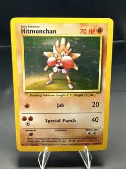 Pokemon TCG Hitmonchan Holo Rare Card Base Set 7/102 - Image 2