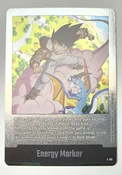 Dragon Ball Fusion World Manga sb02 Son Goku Energy Marker E-80 Silver Foil Card - Image 1