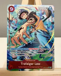 One Piece Trafalgar Law (Alt Art) OP14-009 SR The Azure Sea’s Seven NM - Image 1