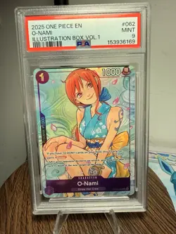 2025 ONE PIECE PROMOS ILLUSTRATION BOX VOL.1 #062 O-NAMI PSA 9 - Image 1