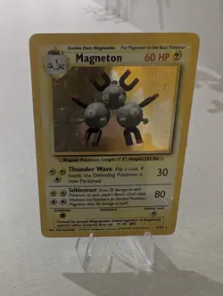 Pokemon TCG Magneton Holo Card 9/102 Base Set Unlimited Rare MP Condition - Image 1