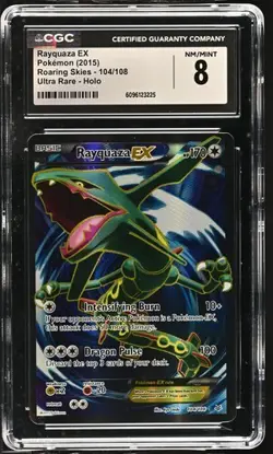 Pokemon Rayquaza EX (104 Full Art) 104/108 Roaring Skies Holo CGC 8 - Image 1