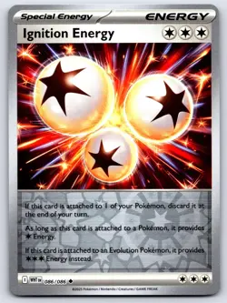 IGNITION ENERGY 086/086 REVERSE HOLO SV: WHITE FLARE POKEMON NEAR MINT - Image 1